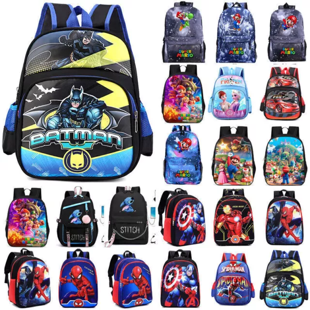 Kids Boys Girl Cartoon Printed Backpack Large Capacity School Bag Rucksack Gift◢