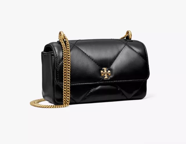 Tory Burch Mini Kira Diamond Quilt Flap Bag . Black. Stile# 154710