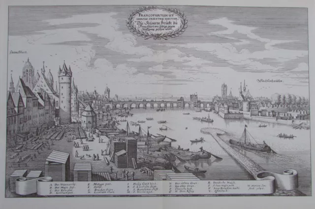 Matthaes Merian FRANKFURT Kunstdruck Reprodution art print