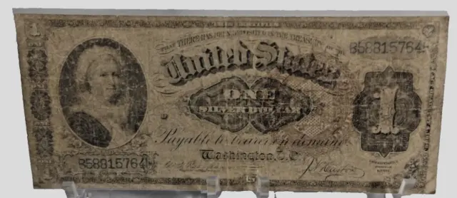 1886 $1 One Dollar Silver Certificate - Blue Seal Number Large Brown Seal - VG