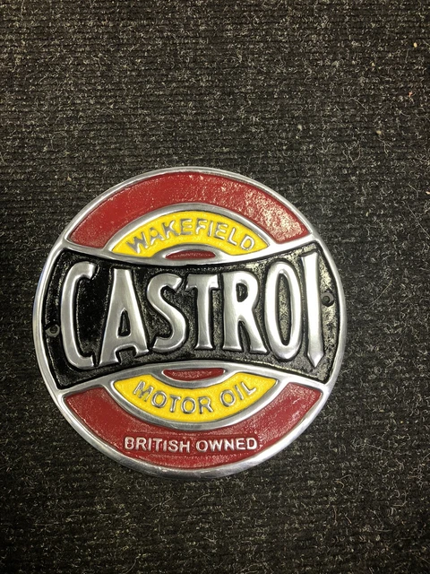 CASTROL WAKEFIELD MOTOR Oil British Owned Polished Aluminium Round ...