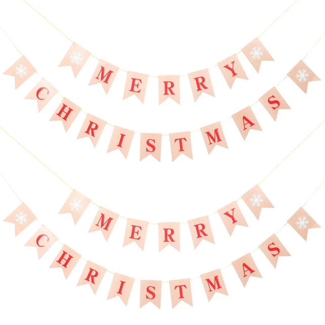2 Sets Frohe Weihnachten Banner Dekorative Partei Hängende Banner Weihnachten 2
