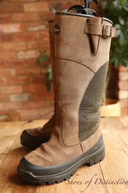 Le Chameau Brown Suede Canvas Gore-Tex Wellington Boots Ladies UK 5 US 8 EU 38