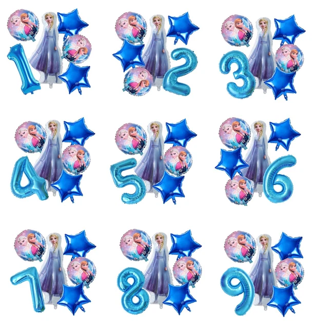 FROZEN THEME ELSA Balloons age 09 Set Kids Birthday Party Decoration £
