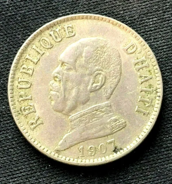 1907 Haiti 20 Centimes coin XF +     Copper nickel  World Coin   #C143