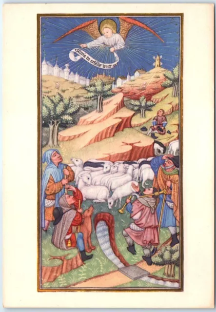 Angel and Shepherds - From a Book of Hours - Bodleian Library, Oxford, England