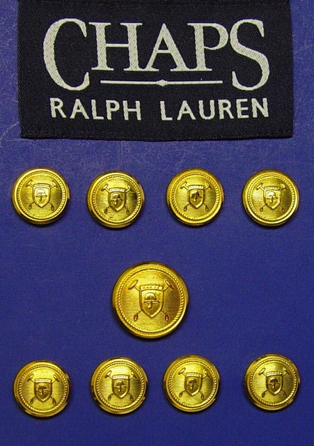 Vintage Haggar Blazer Buttons Set Gold Brass Shank Lion Shield Men's