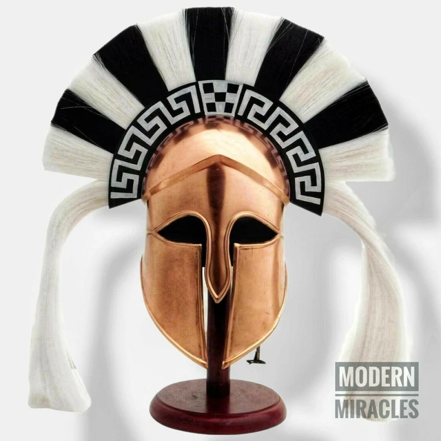 Casco de armadura antigua con acabado de cobre medieval Vintage Spartan...