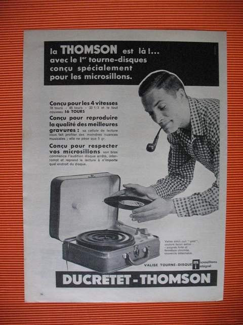Ducretet Thomson Press Release Turns Discs For Microsillons Ad 1957