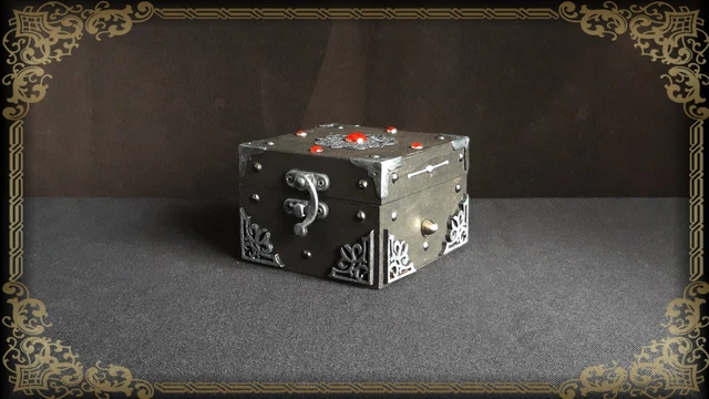 Scatola gioielli gotica fatta a mano retrò cosplay accessorio costume LARP - VEDI VIDEO