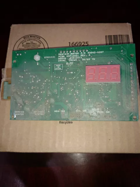 Pentair 42002-0007 Pool Heater Control Board - Mastertemp 400. NOT WORKING