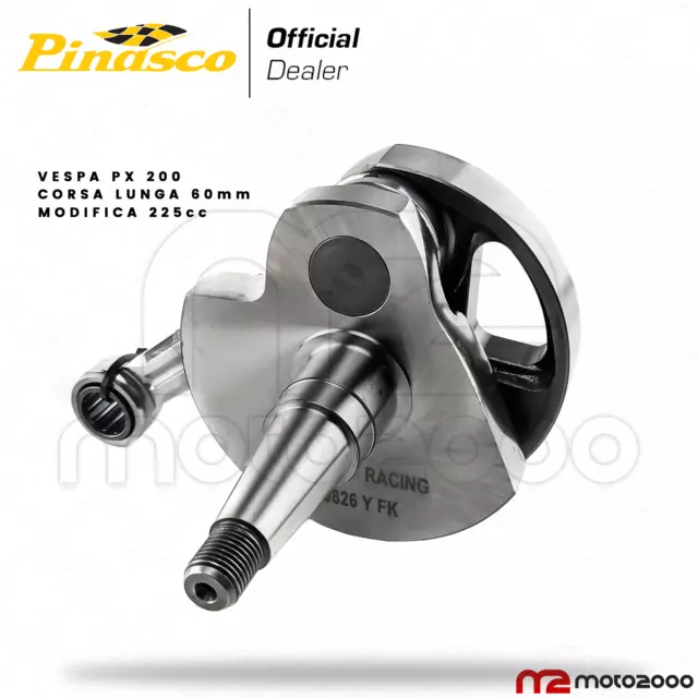 ALBERO MOTORE ANTICIPATO RACING PINASCO CORSA LUNGA 60mm PIAGGIO VESPA PX 225