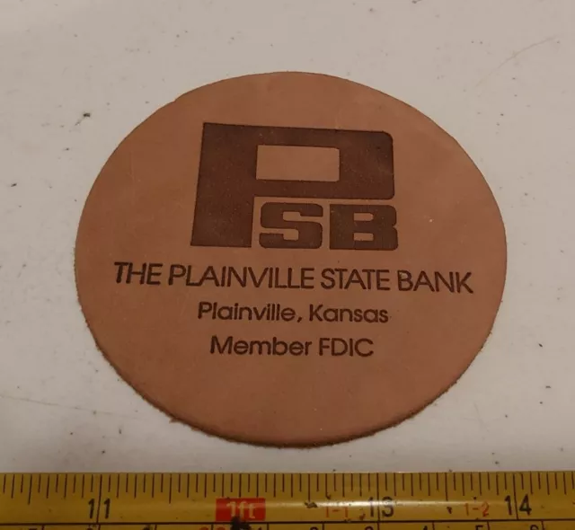 Vintage Plainville State Bank Kansas Advertising Coaster