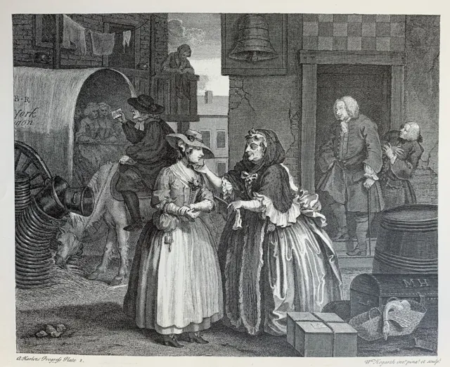 William Hogarth -A Harlot's Progress -Moll Hackabout arrives in London Cheapside