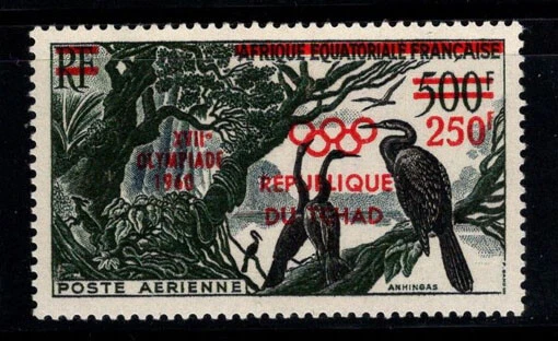 Tschad 1960 Mi. 65 Postfrisch 100% 250, Olympische Spiele Aufdruck