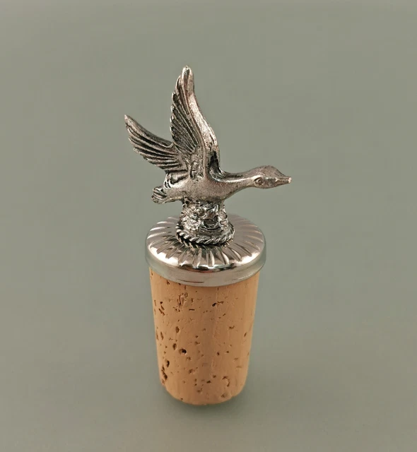 9979043 Tapa de la Botella Pato Caza Acero Inoxidable Con Corcho H7cm 2