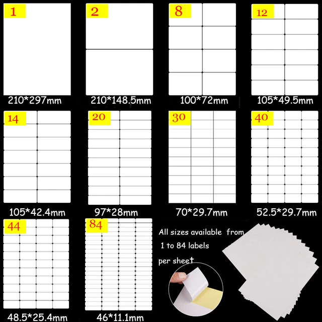Stationery Splitting Package Label White Stickers Tag Self Adhesive Sticky