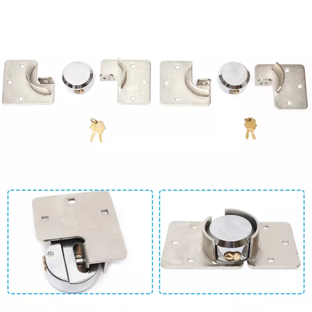 2pcs Hidden Shackle Padlock Van Garage Shed Door Security Hasp Locks w/4 Keys