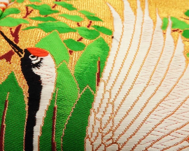 Japanese Kimono Uchikake Luxurious Wedding Pure Silk Crane pine tree pattern 5