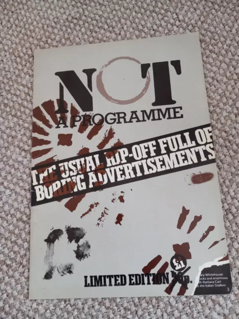 Not the nine o'clock news 'Not a programme' Live Theatre show programme 1990