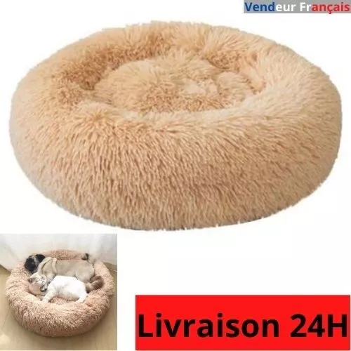 Panier Rond Chien Chat Chiot Couverture Amovible  Lavable Apaisant  Peluche 50 c