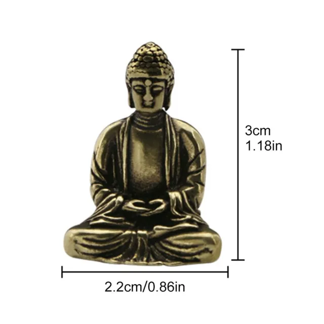 Piccola statua Buddha cinese in ottone retrò borsa/ornamento da tavolo creativo