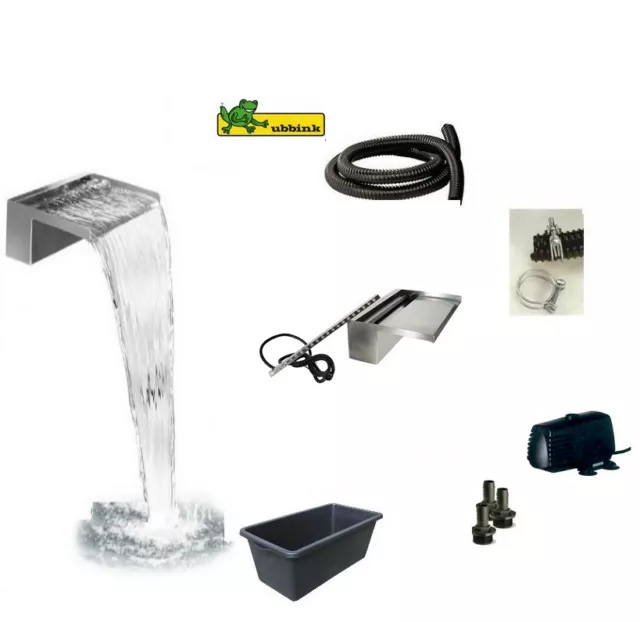 Ubbink Cascada Set Niagara Pared 30LED - Incl. Bomba Y Cuenca de Agua, Fallh