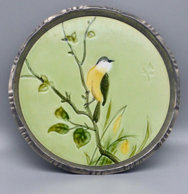 ° Tray Bird Art Nouveau Tile Relief George SCHMIDER Zell Germany Carreau Tegel