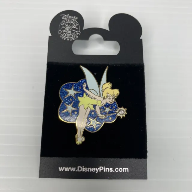 Official Disney 2008 Tinker Bell with Wand Enamel Trading Pin on Card WDW