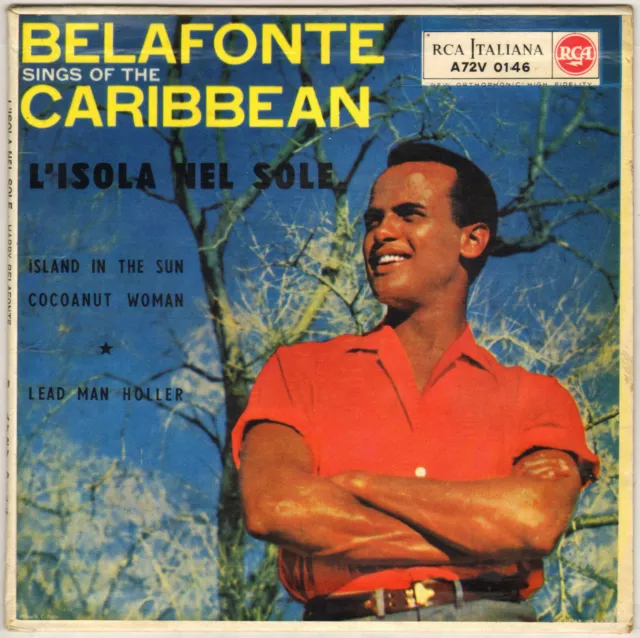 Harry Belafonte "Sings Of The Caribbean" Calypso Ep 1957 Rca Italiana A72V 0146