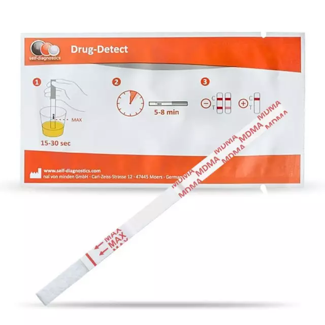 Drogenschnelltest Ecstasy / MDMA im Urin - 10 Streifen - Cut-Off 500 ng/ml