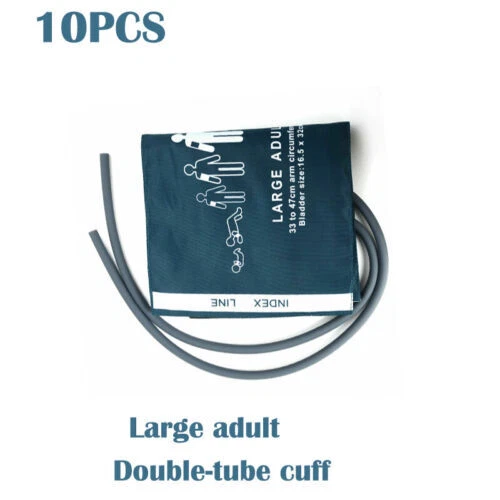 10Pc/Lot NIBP Cuff  Reusable Large Adult Double Hose 33-47cm，Blood pressure cuff