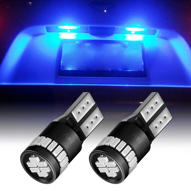 10X AUXITO T10 194 2825 LED W5W Car Side Light Bulbs License Plate Interior Blue