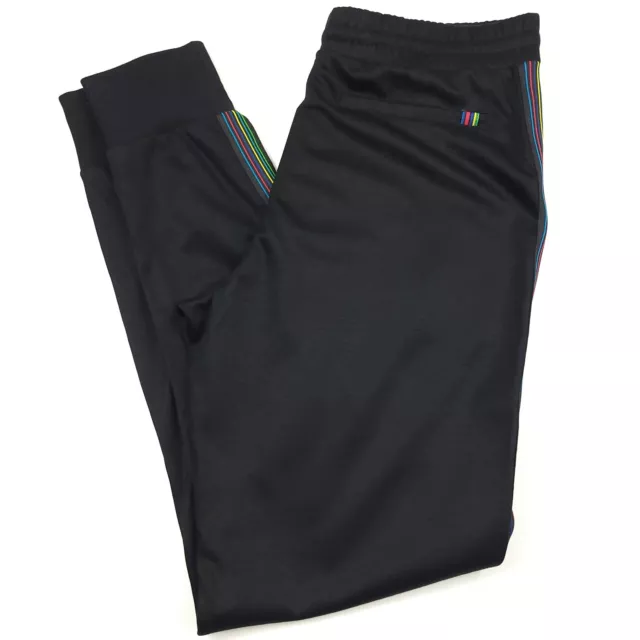 $250 PS Paul Smith Side Stripe Track Pants in Black Mens Size Small