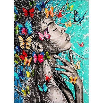 Antler Donna 5D trapano circolare COMPLETO Diamond Pittura Cross Stitch fai da te le foto 