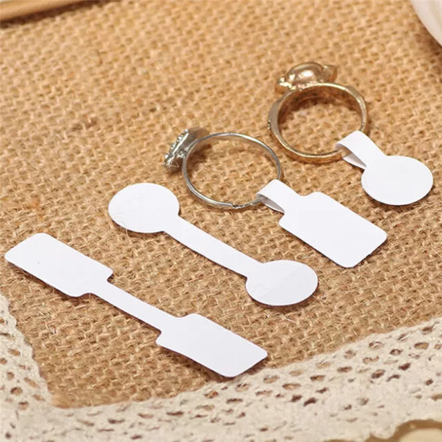 100Pcs Blank Adhesive Sticker Ring Necklace Jewelry Display Price Label Ta_tu