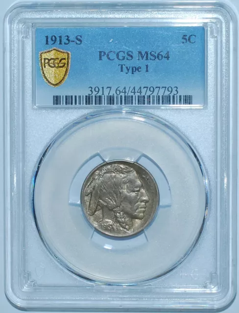 1913 S PCGS MS64 T1 Type 1 Buffalo Nickel 2