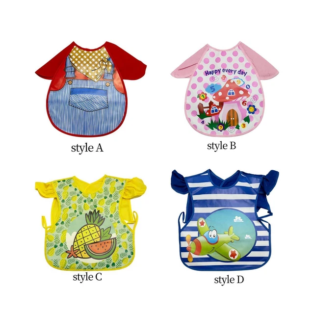 Tablier de voyage lavable à manches courtes pour bavoir bébé imperméable et