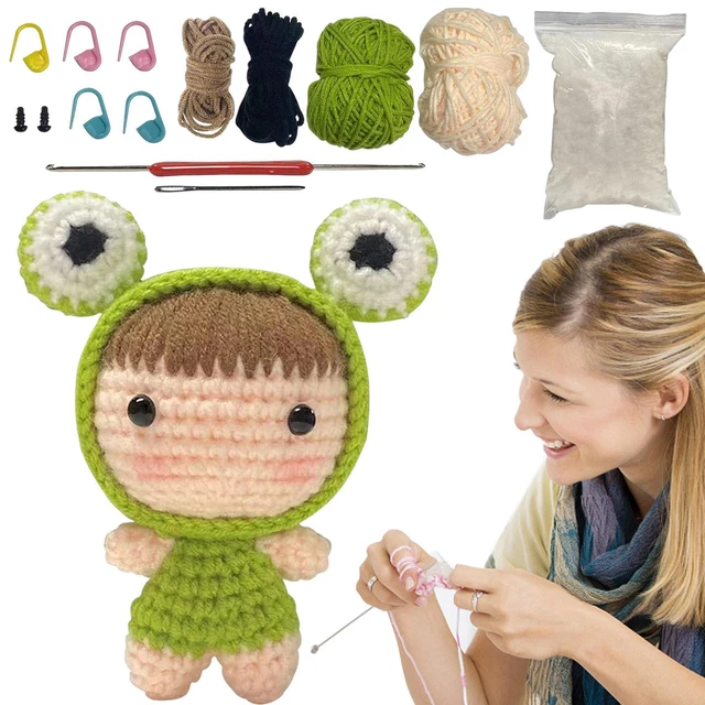 Kit de ganchillo de muñeca para principiantes juguete de tejido a mano conjunto artesanal de ganchillo hecho a mano