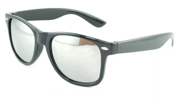 Classic Black Lens Sunglasses Mens Ladies Womens Neon Retro Fashion 80s UV400 UK