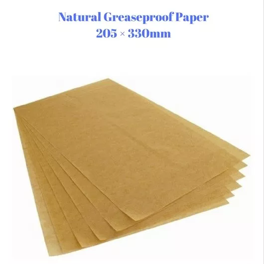 10 Sheets  Natural Greaseproof Paper Non Stick Baking  Coating  205 × 330 mm