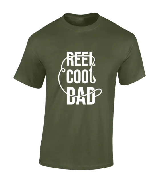 Reel Cool Dad Mens T Shirt Funny Fishing Angling Carp Fisherman Gift For Dad Top