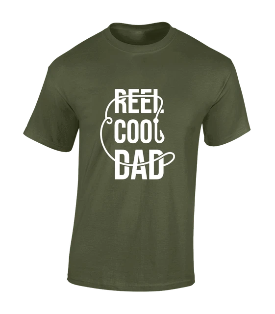 Reel Cool Dad Mens T Shirt Funny Fishing Angling Carp Fisherman Gift For Dad Top
