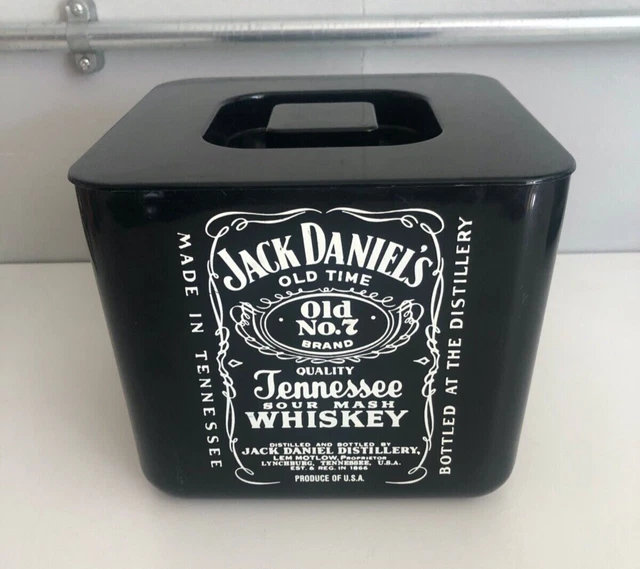 Vintage Jack Daniels Black Plastic Ice Bucket Cooler ( Size 16.5 x 19 x 19cms )