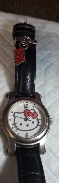 Hello Kitty Sanrio Women's Quartz Watch With Charm Needs New Battery