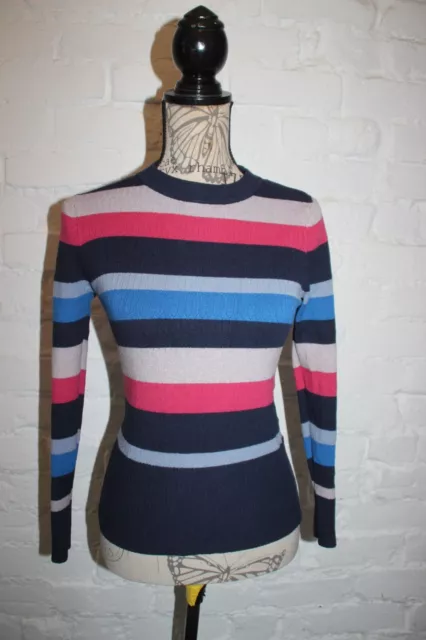 M&S Multi-coloured Striped  Knitwear Ladies Casual Work Jumper UK 12