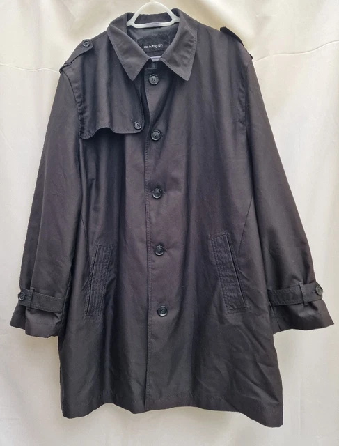 Mens M&S Autograph  Black Smart Trench Coat Jacket Size XXL  /400/