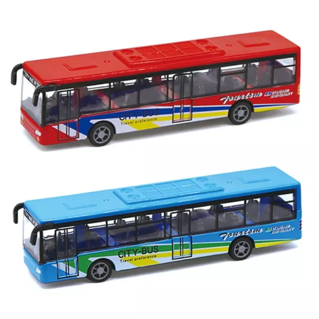 Alloy Mini Simulation Pull Back Car Bus Model Desktop Decor Kids Collectible Toy