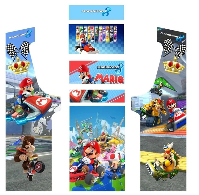 Stickers Mario Kart Pour Borne D'arcade MAME - Kit Déco Course, Neuf