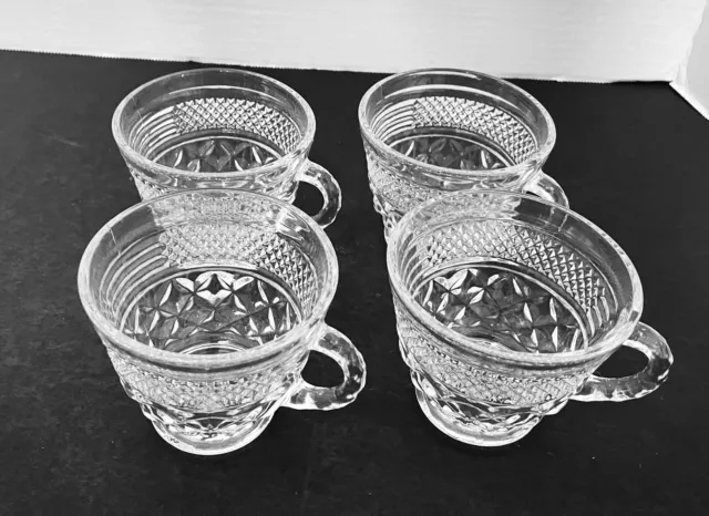 Anchor Hocking Wexford Tea Snack EAPC Star of David Punch Cups Lot of Four